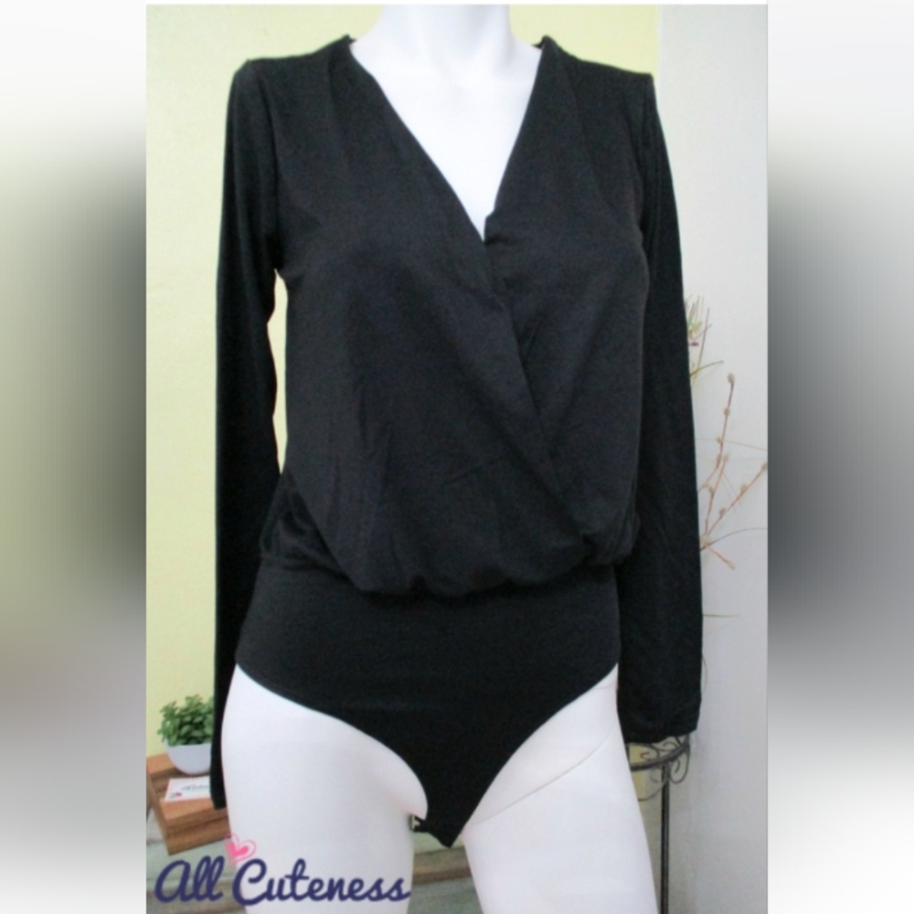 Blashe Black Long Sleeve Bodysuit Size S